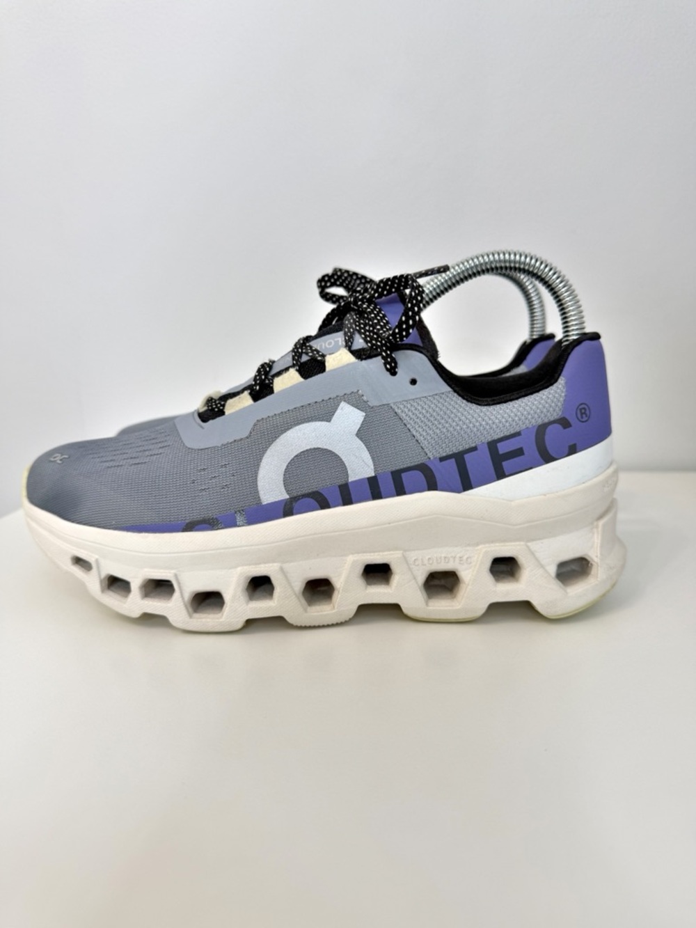 On Running Cloudmonster Mist Blueberry Size Women’s 6.5 Helion Cloudtec - Picture 2 of 9